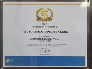 2022 Vital Statistics Registration Process Award